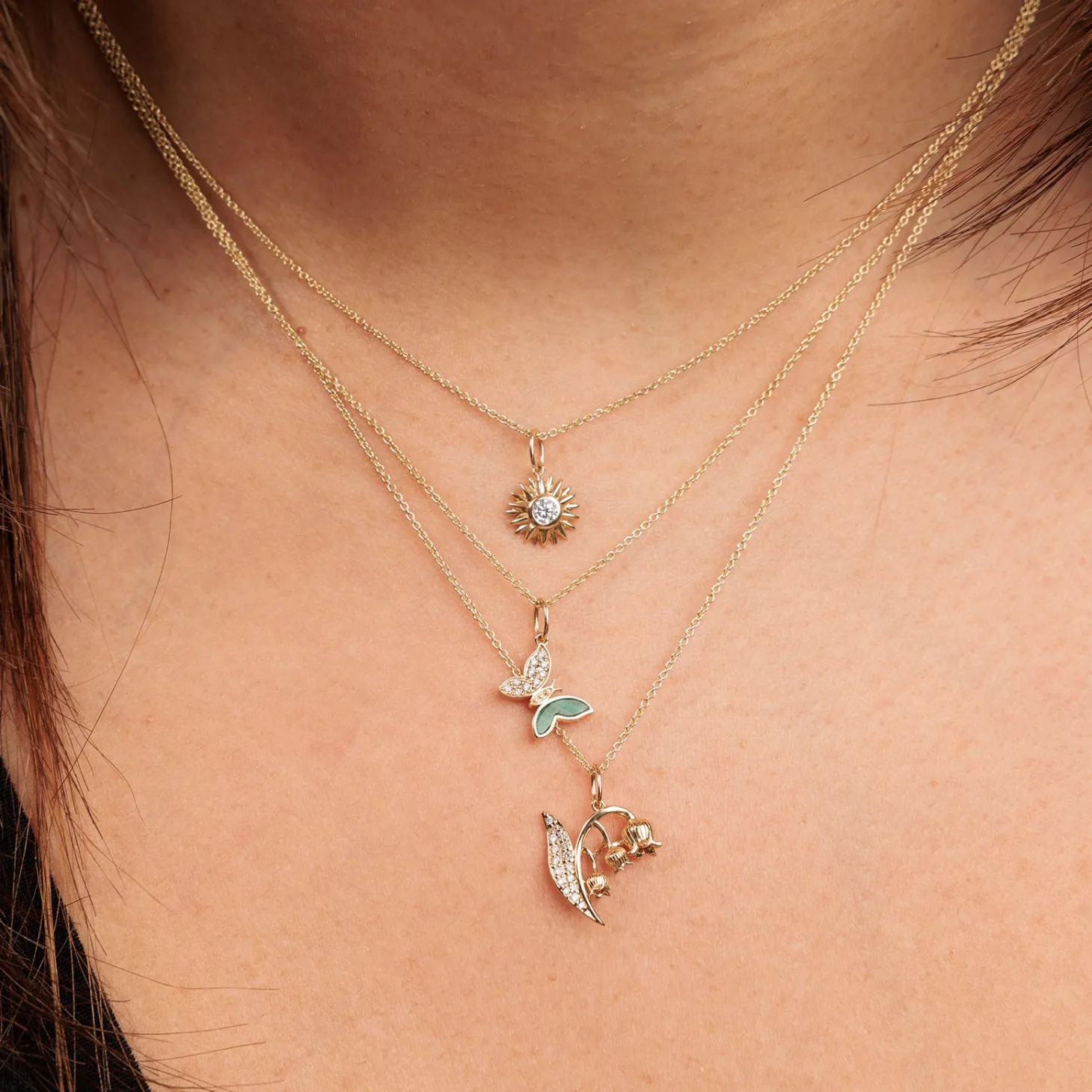 Gold & Diamond Lily Of The Valley Charm