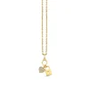Gold & Diamond Lock and Heart Necklace