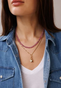Gold & Diamond Lock and Heart Necklace