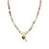 Gold & Diamond Love & Heart African Opal Necklace