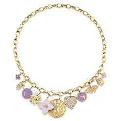 Gold & Diamond Love & Protection Multi-Charm Necklace