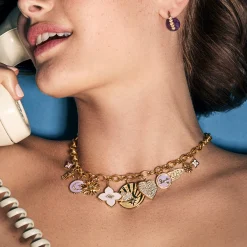Gold & Diamond Love & Protection Multi-Charm Necklace