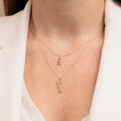 Gold & Diamond Love Charm Necklace