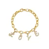 Gold & Diamond Love Initial Charm Bracelet