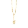 Gold & Diamond Love Quartz Marquise Eye Heart Necklace