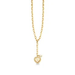 Gold & Diamond Love Quartz Marquise Eye Heart Necklace