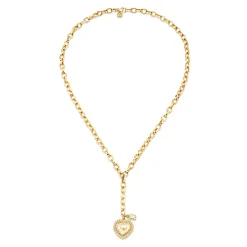 Gold & Diamond Love Quartz Marquise Eye Heart Necklace