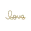 Gold & Diamond Love Script Brooch
