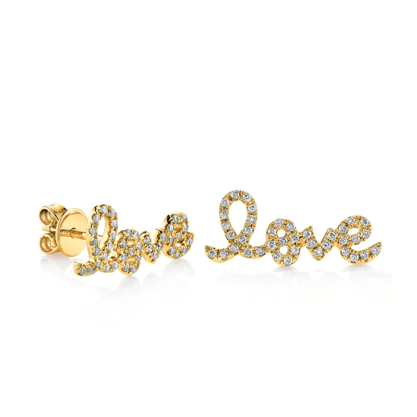 Gold & Diamond Love Stud