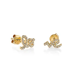 Gold & Diamond Love Stud