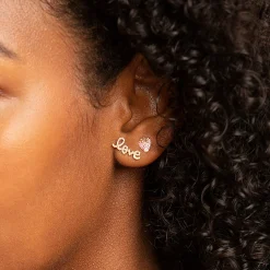 Gold & Diamond Love Stud