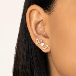 Gold & Diamond Love Stud
