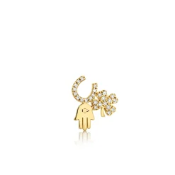 Gold & Diamond Luck and Protection Stud