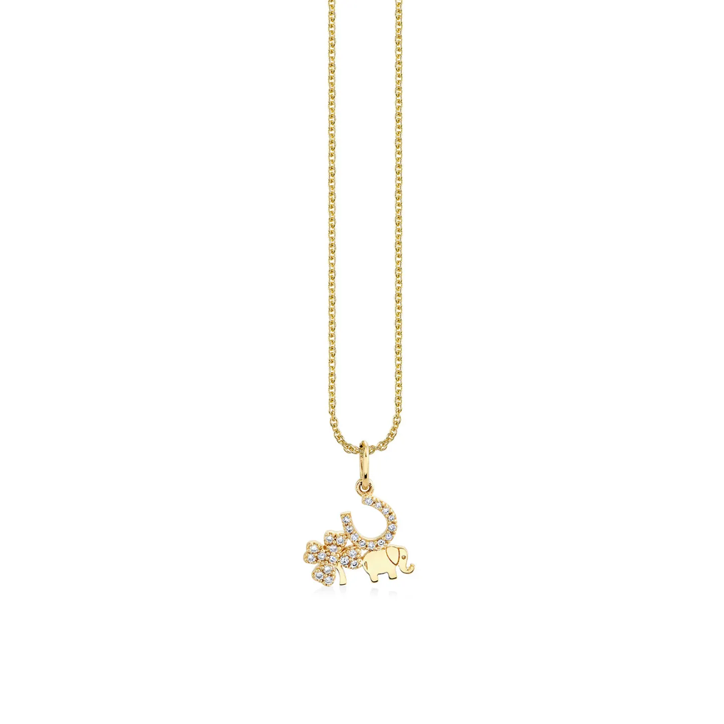 Gold & Diamond Luck Cluster Charm