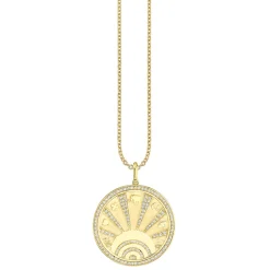 Gold & Diamond Luck Coin with Rays Charm