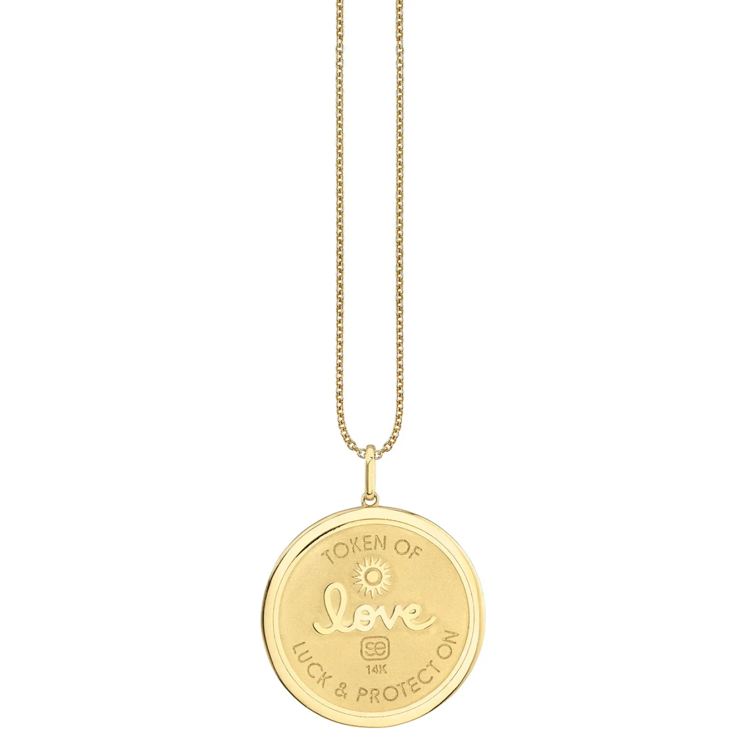 Gold & Diamond Luck Coin with Rays Charm