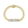 Gold & Diamond Luck Icon ID Bar Bracelet