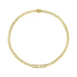 Gold & Diamond Luck Icons Bar Necklace