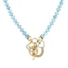 Gold & Diamond Lucky Aquamarine Necklace