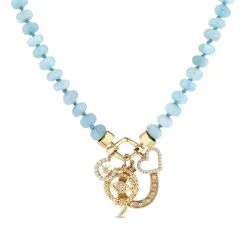 Gold & Diamond Lucky Aquamarine Necklace