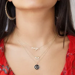 Gold & Diamond Magic Script Necklace