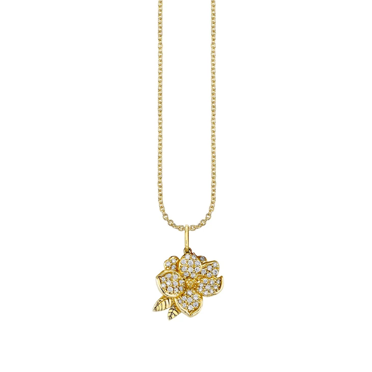 Gold & Diamond Magnolia Charm