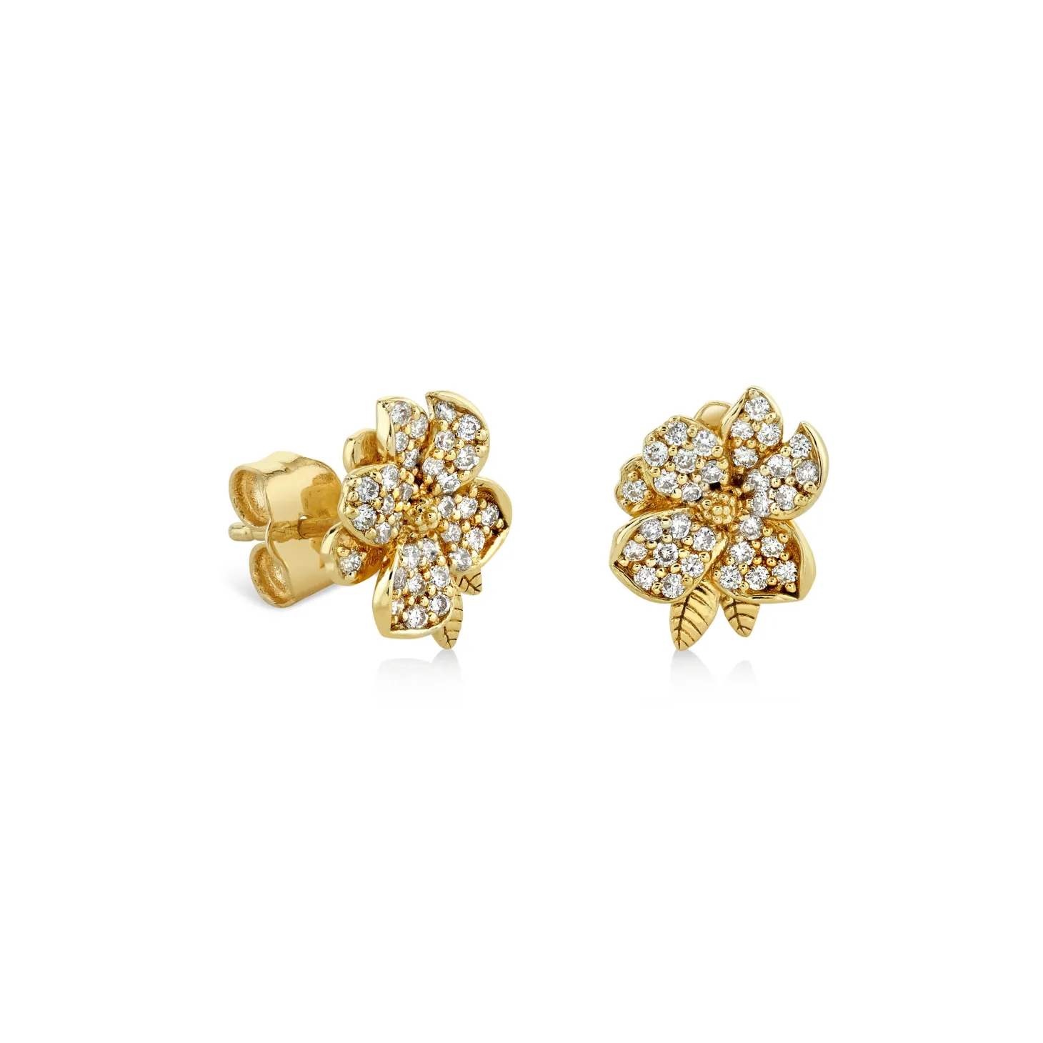Gold & Diamond Magnolia Stud