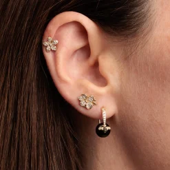 Gold & Diamond Magnolia Stud