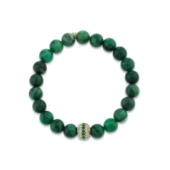 Gold & Diamond Mala Bead on Verdite