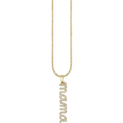 Gold & Diamond Mama Charm Necklace