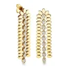 Gold & Diamond Marquise Eye Long Drop Earrings