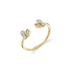 Gold & Diamond Marquise Eye Cluster Open Ring
