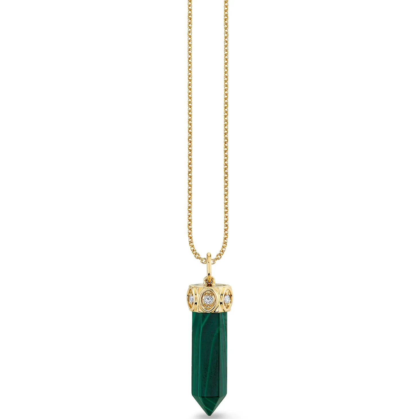 Gold & Diamond Marquise Eye Long Stone Charm