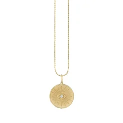Gold & Diamond Marquise Eye Coin Charm