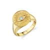 Gold & Diamond Marquise Eye Coin Signet Ring