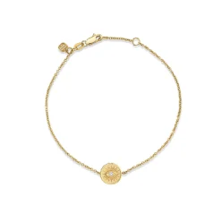 Gold & Diamond Marquise Eye Coin Bracelet