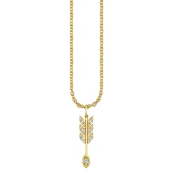 Gold & Diamond Marquise Eye Arrow Charm