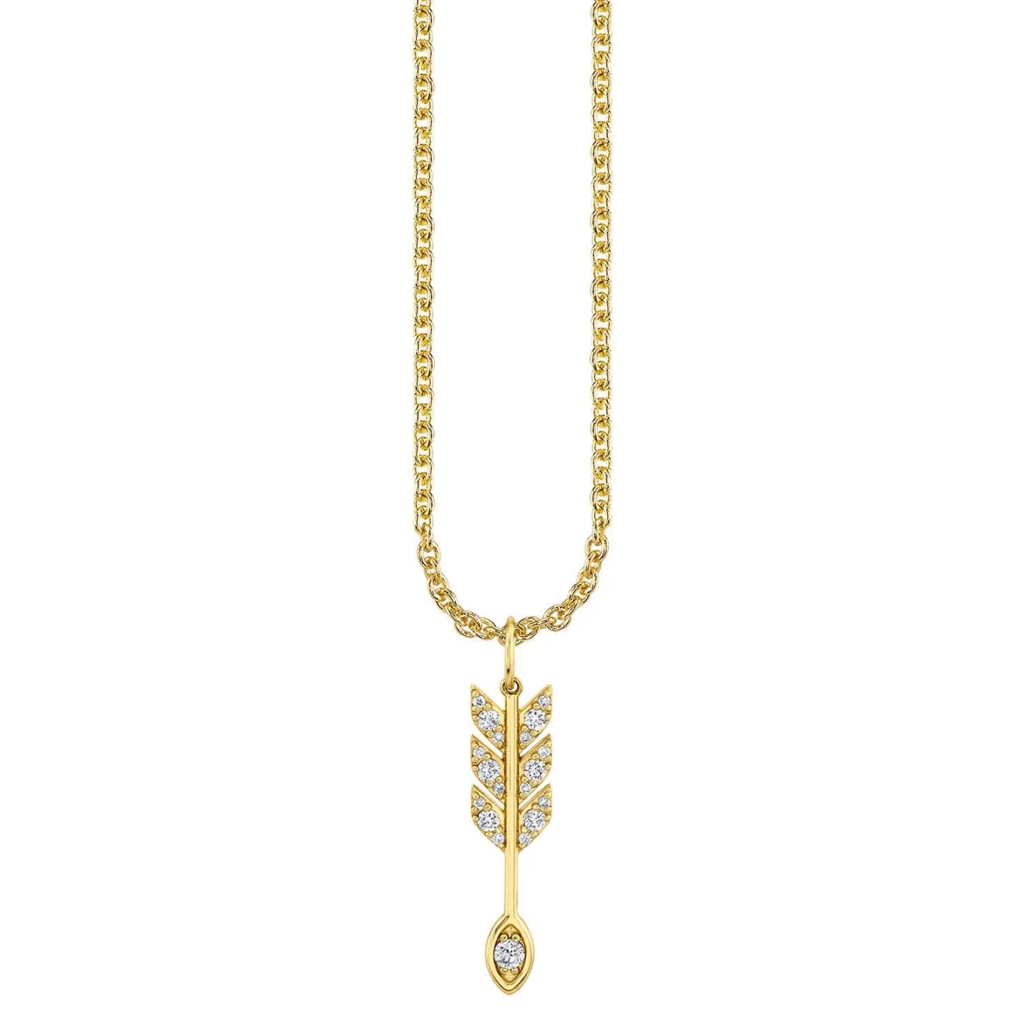 Gold & Diamond Marquise Eye Arrow Charm