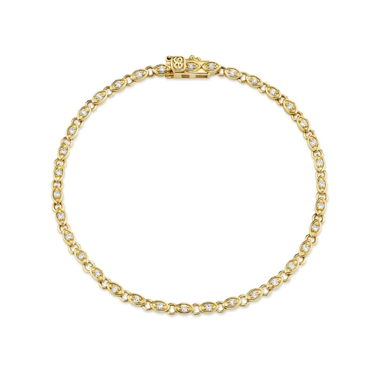 Gold & Diamond Marquise Eye Eternity Bracelet