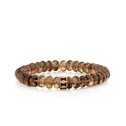 Gold & Diamond Marquise Eye Rondelle on Quartz