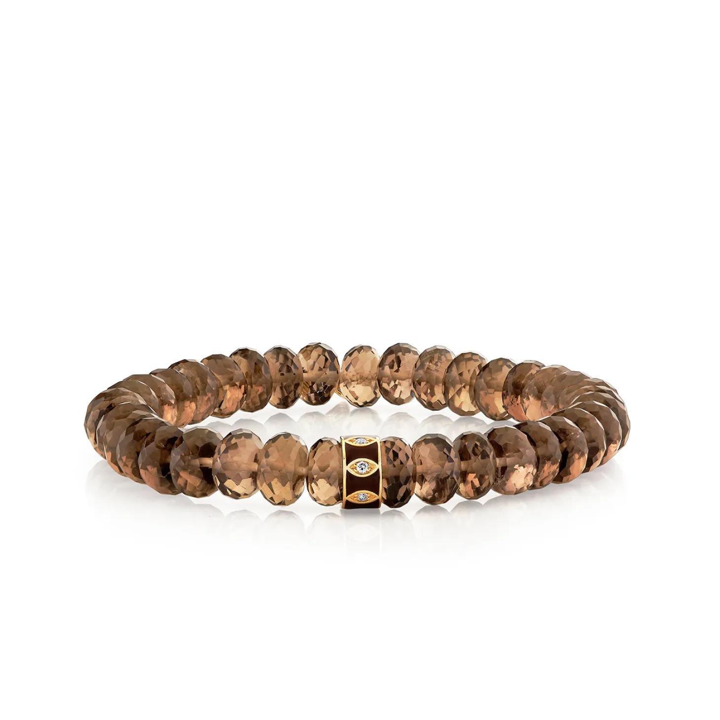 Gold & Diamond Marquise Eye Rondelle on Quartz