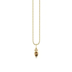 Gold & Diamond Marquise Eye Pear Cut Quartz Charm