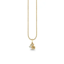 Gold & Diamond Marquise Eye Rose Charm