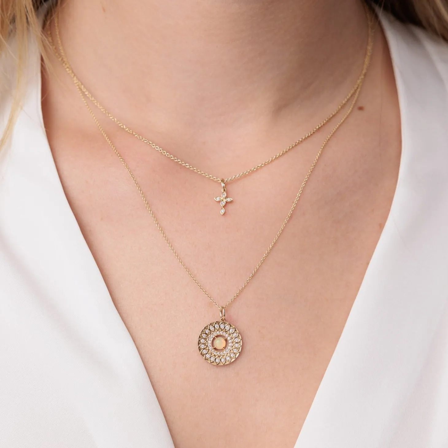 Gold & Diamond Marquise Eye Open Wheel Charm