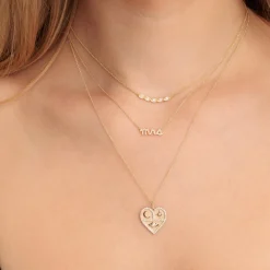Gold & Diamond Marquise Eye Curved Necklace