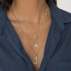 Gold & Diamond Marquise Eye Fringe Necklace
