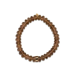 Gold & Diamond Marquise Eye Rondelle on Quartz