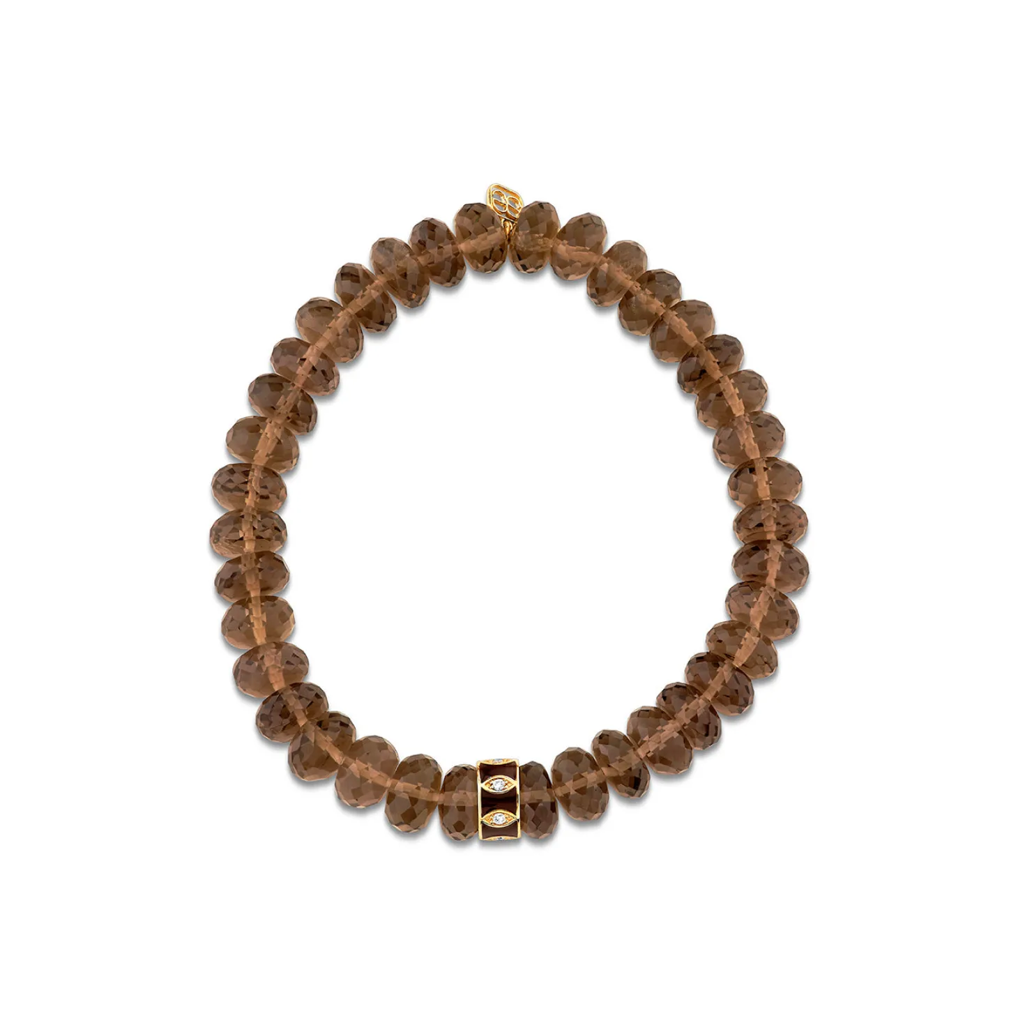Gold & Diamond Marquise Eye Rondelle on Quartz