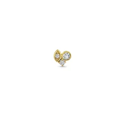 Gold & Diamond Marquise Eye Cluster Stud