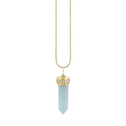Gold & Diamond Marquise Eye Long Stone Charm